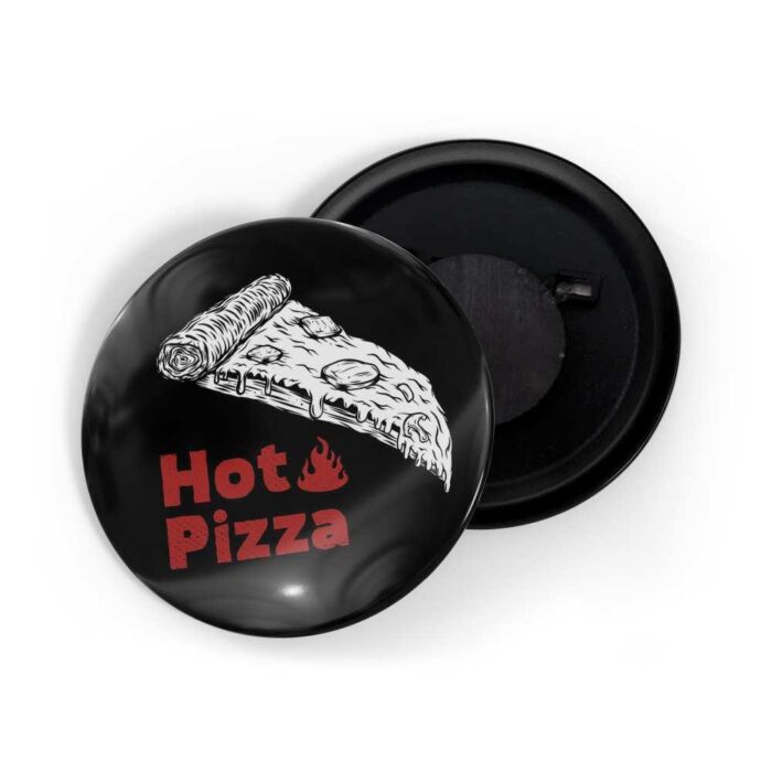 dhcrafts Black Colour dhcrafts Fridge Magnet Hot Pizza Glossy Finish Design Pack of 1