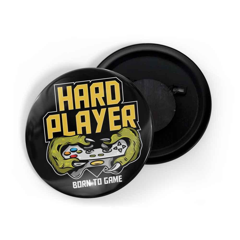 dhcrafts Black Colour Fridge Magnet Hard Player Born To Game Glossy Finish  Design Pack Of 1 - dhcrafts