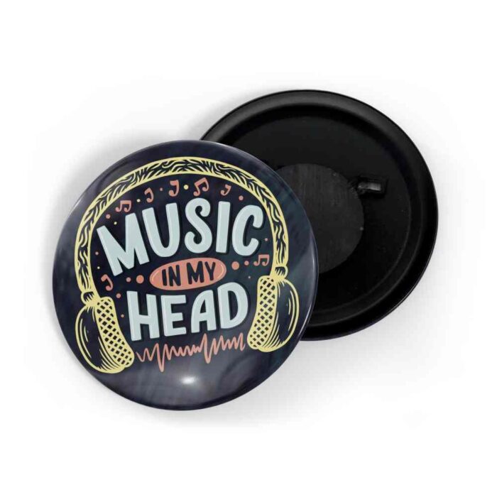 dhcrafts Black Colour Fridge Magnet Music In My Head Glossy Finish Design Pack Of 1