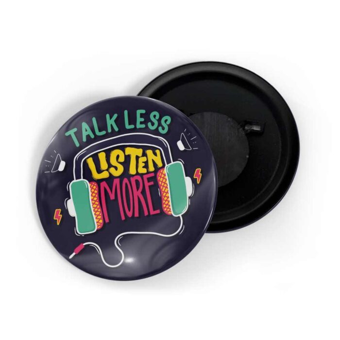 dhcrafts Black Colour Fridge Magnet Talk Less Listen More Glossy Finish Design Pack Of 1