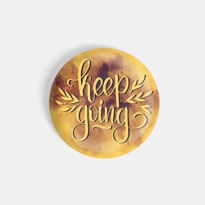 dhcrafts Yellow color Pin Fridge Magnet Keep Going Glossy Finish Design Pack of 1