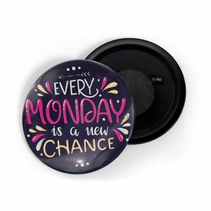 dhcrafts Blue color Fridge Magnet Every Monday Is A New Chance Glossy Finish Design Pack of 1