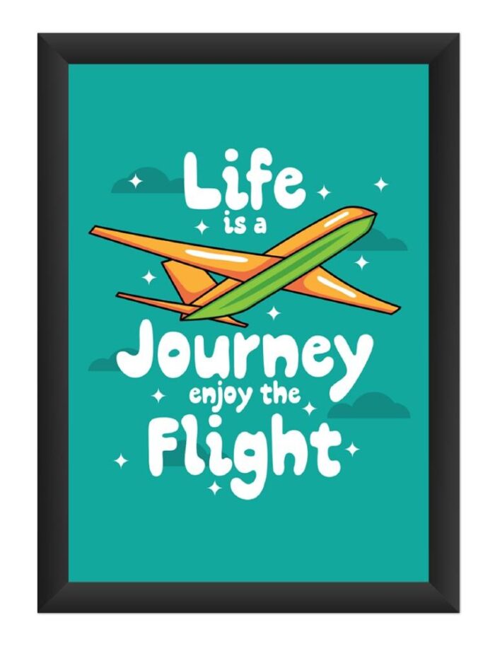 dhcrafts Photo Frames Black Color Synthetic Wood and Acrylic Glass Life is Journey enjoy the Flight Design A4 Size (12X8) Inch Pack of 1