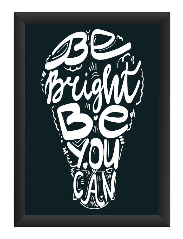 dhcrafts Photo Frames Black Color Synthetic Wood and Acrylic Glass Be Bright Be You Can Design A4 Size (12X8) Inch Pack of 1