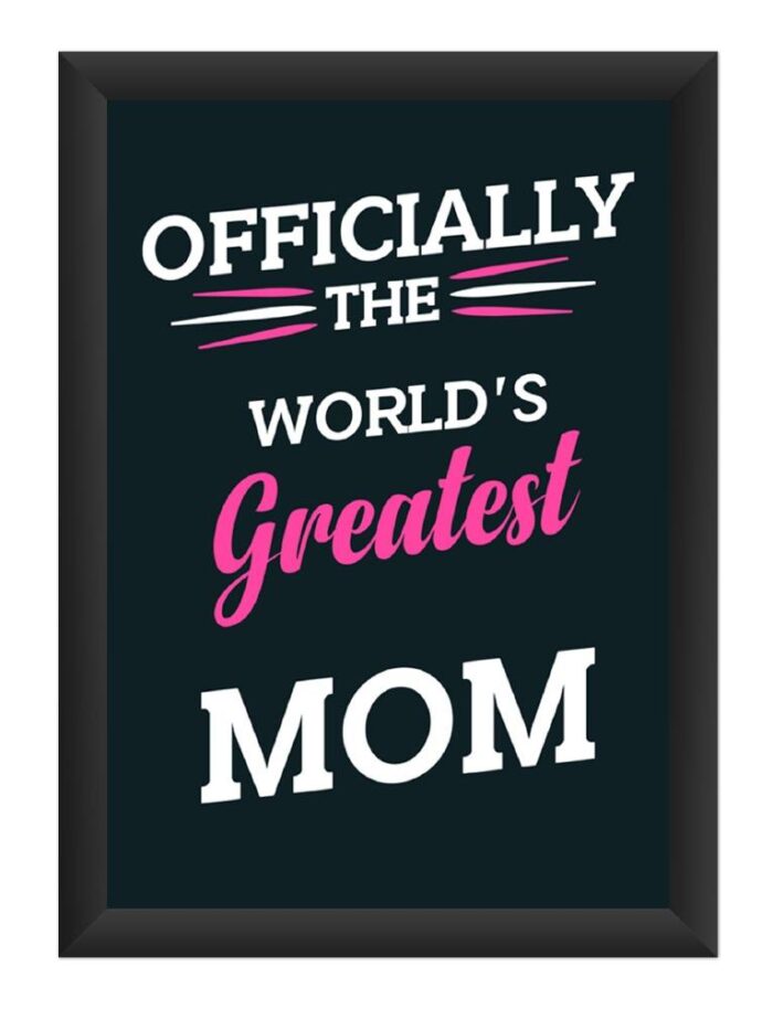 dhcrafts Photo Frames Black Color Synthetic Wood and Acrylic Glass Officially The Worlds Greatest Mom Design A4 Size (12X8) Inch Pack of 1