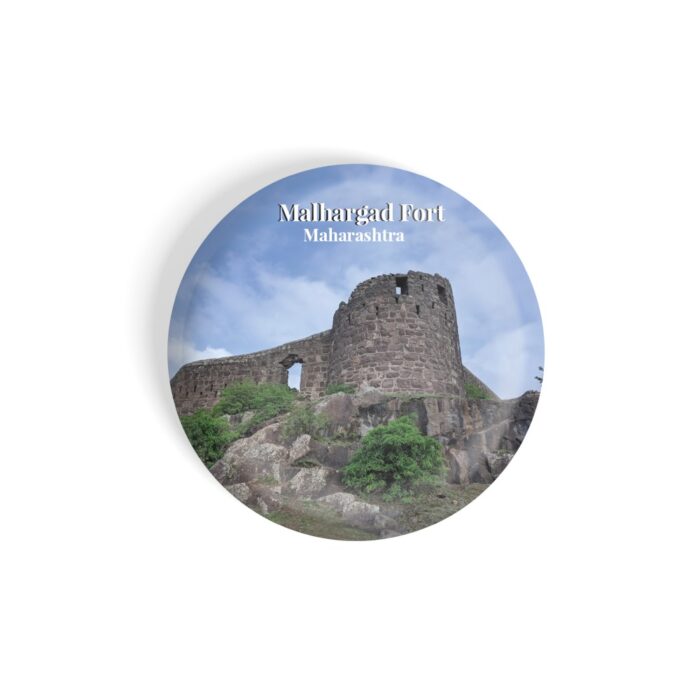 dhcrafts Pin Badges Multicolour Maharastra Malhargad Fort D2 Glossy Finish Design Pack of 1