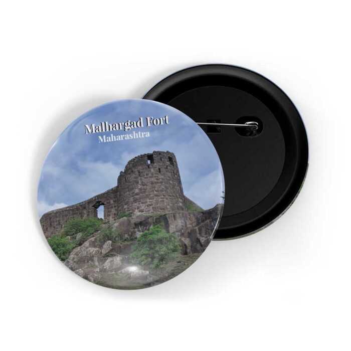 dhcrafts Pin Badges Multicolour Maharastra Malhargad Fort D2 Glossy Finish Design Pack of 1