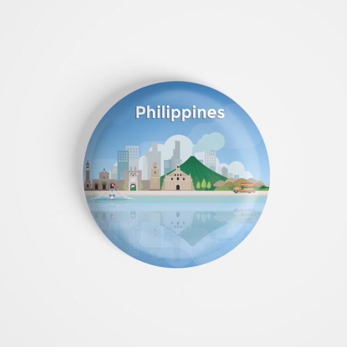 dhcrafts Pin Badges Blue Color Places Phillppines Asia Glossy Finish Design Pack of 1