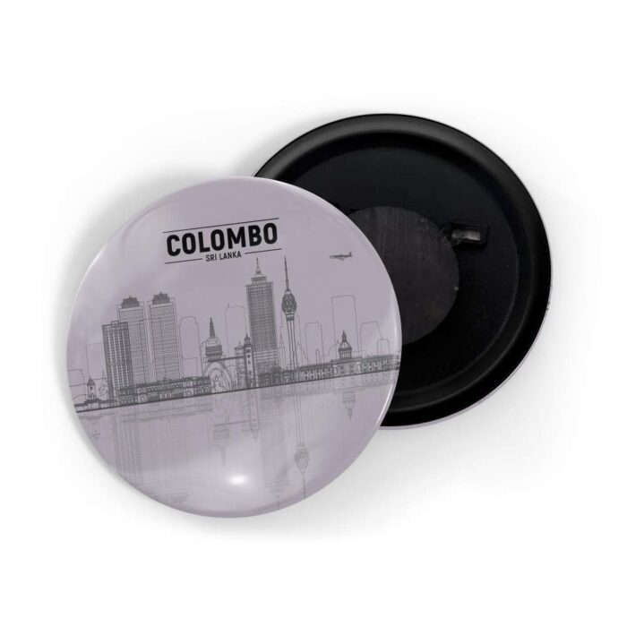 dhcrafts Fridge Magnet White Colombo Sri Lanka D2 Glossy Finish Design Pack of 1
