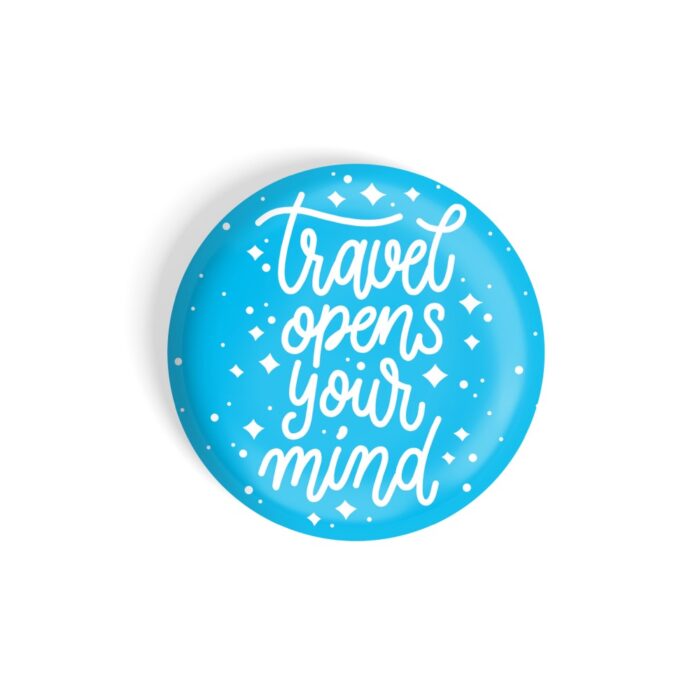 dhcrafts Fridge Magnet Blue Travel Opens Your Mind D3 Glossy Finish Design Pack of 1