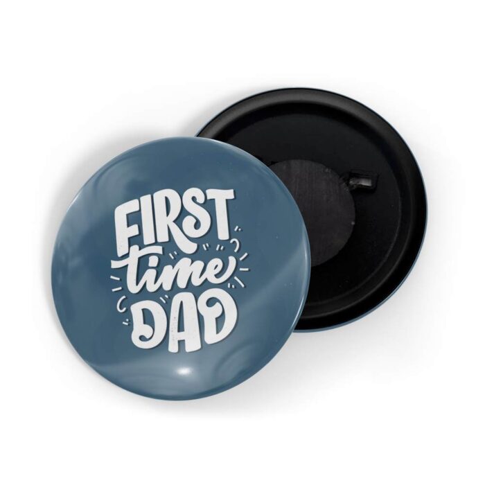 dhcrafts Fridge Magnet Blue First-time Dad Glossy Finish Design Pack of 1