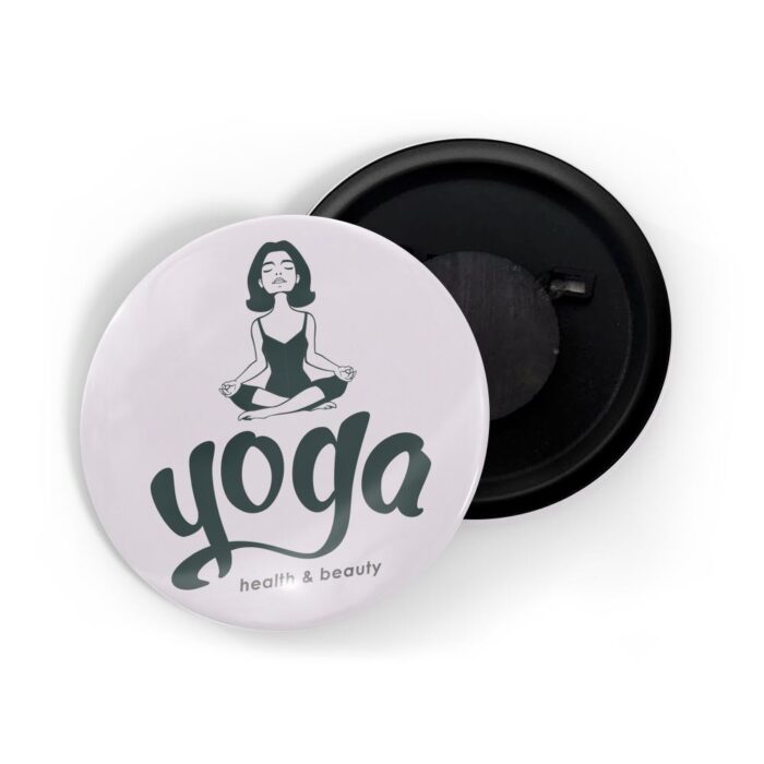 dhcrafts Fridge Magnet Pink Yoga Health And Beauty D11 Glossy Finish Design Pack of 1