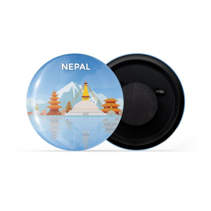 dhcrafts Fridge Magnet Blue Color Places Nepal Asia Glossy Finish Design Pack of 1