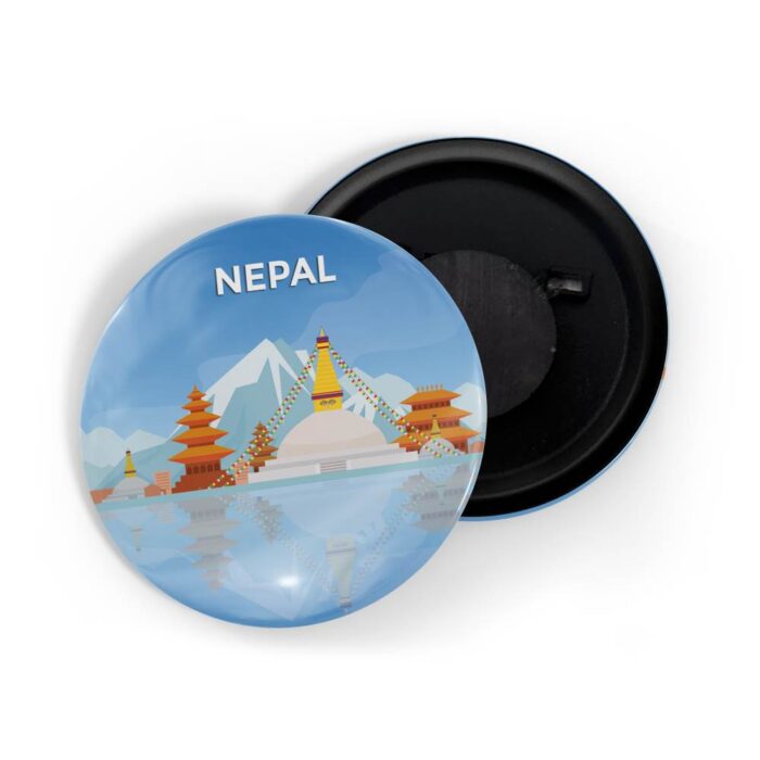 dhcrafts Fridge Magnet Blue Color Places Nepal Asia Glossy Finish Design Pack of 1