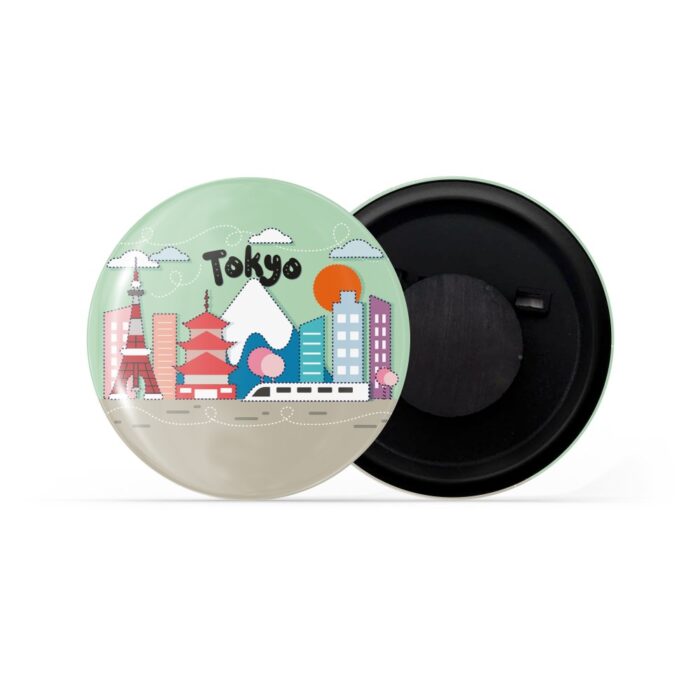 dhcrafts Fridge Magnet Multicolor Famous Tourist Place Tokyo Glossy Finish Design Pack of 1