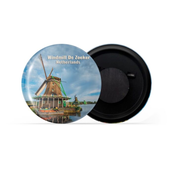 dhcrafts Fridge Magnet Multicolor Famous Tourist Place Windmill De Zoeker Netherlands Glossy Finish Design Pack of 1
