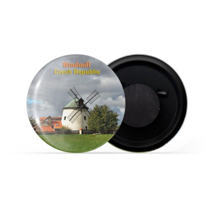 dhcrafts Fridge Magnet Multicolor Famous Tourist Place Windmill Czech Republic Glossy Finish Design Pack of 1