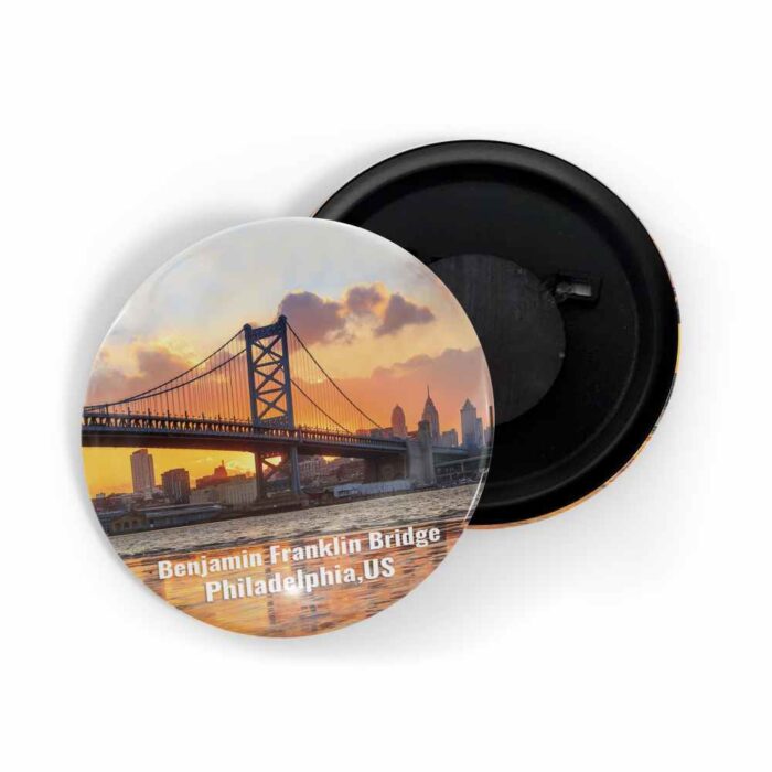 dhcrafts Fridge Magnet Multicolor Famous Tourist Place Benjamin Franklin Bridge Philadelphia Us Glossy Finish Design Pack of 1