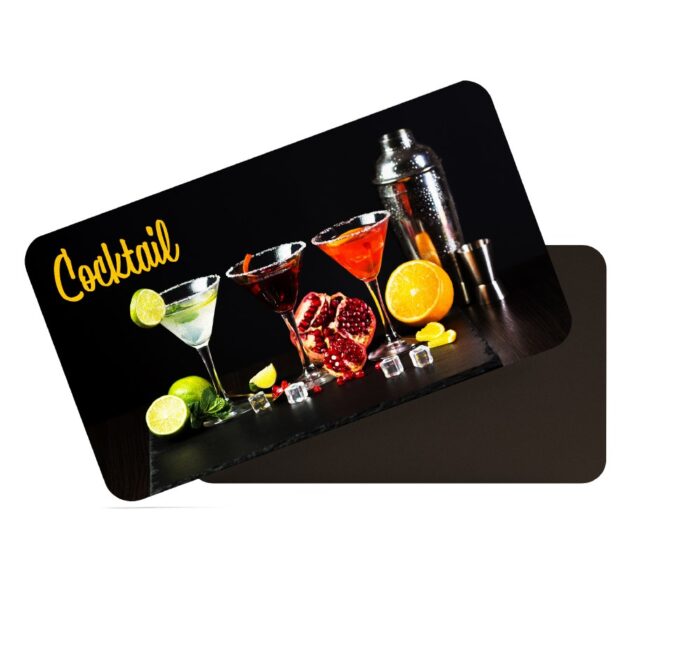 dhcrafts Rectangular Rubber Fridge Magnet Multicolor Food Cocktail D4 Design Pack of 1 (8.5cm x 5.5cm)