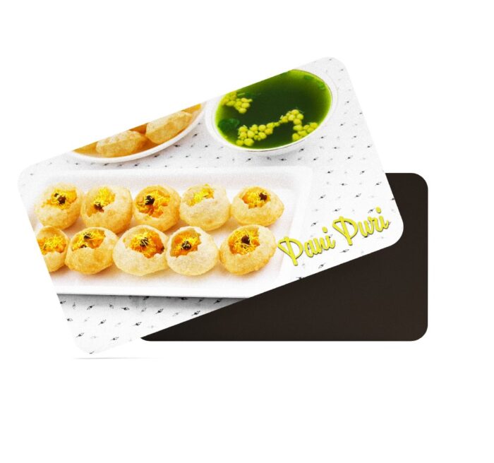 dhcrafts Rectangular Rubber Fridge Magnet Multicolor Food Pani Puri Design Pack of 1 (8.5cm x 5.5cm)