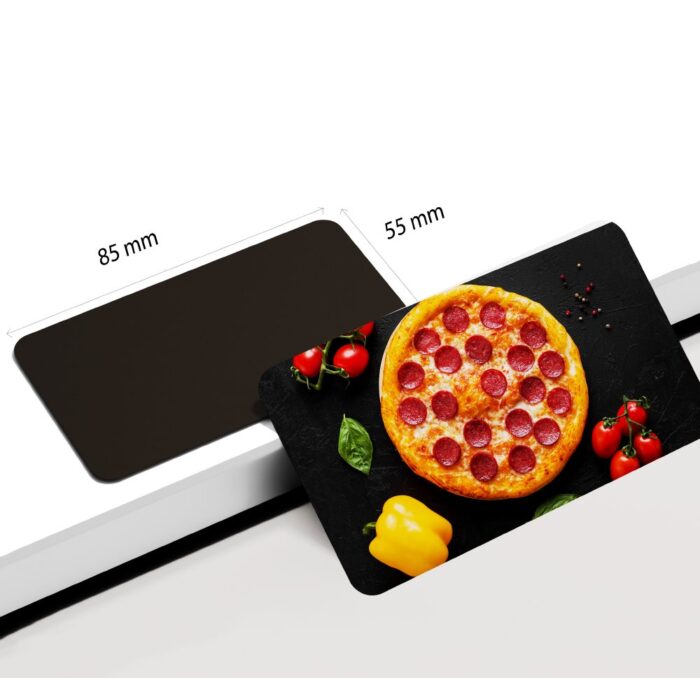dhcrafts Rectangular Rubber Fridge Magnet Multicolor Food Pizza D4 Design Pack of 1 (8.5cm x 5.5cm)