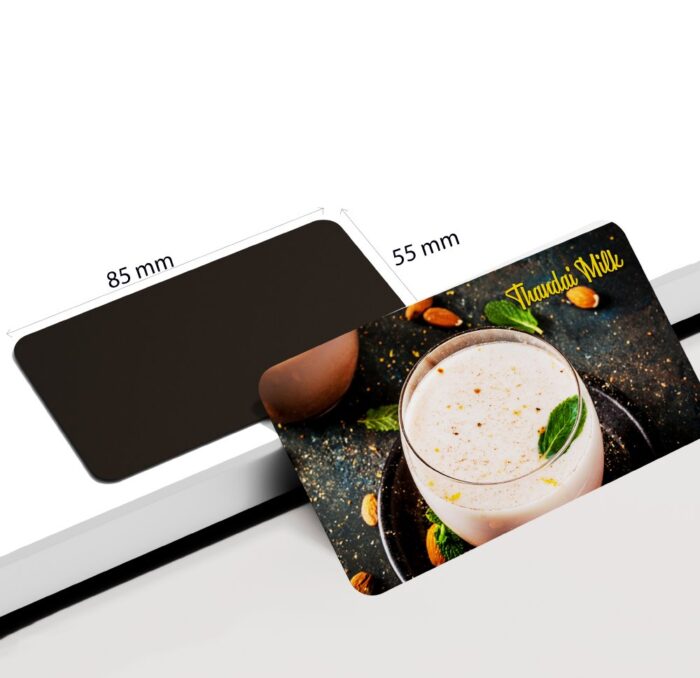 dhcrafts Rectangular Rubber Fridge Magnet Multicolor Food Thandai Milk Design Pack of 1 (8.5cm x 5.5cm)