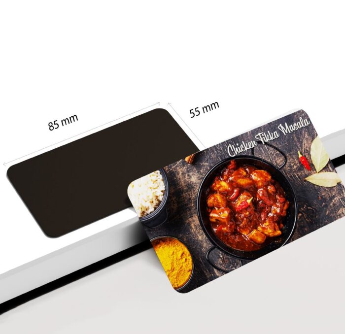 dhcrafts Rectangular Rubber Fridge Magnet Multicolor Food Chicken Tikka Masala Design Pack of 1 (8.5cm x 5.5cm)