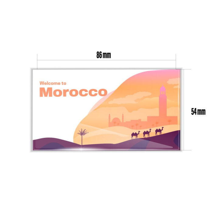 dhcrafts Fridge Magnet Rectangle Acrylic Glass (8.6 x 5.4 cm) Multicolor Travel Morocco Design Pack of 1