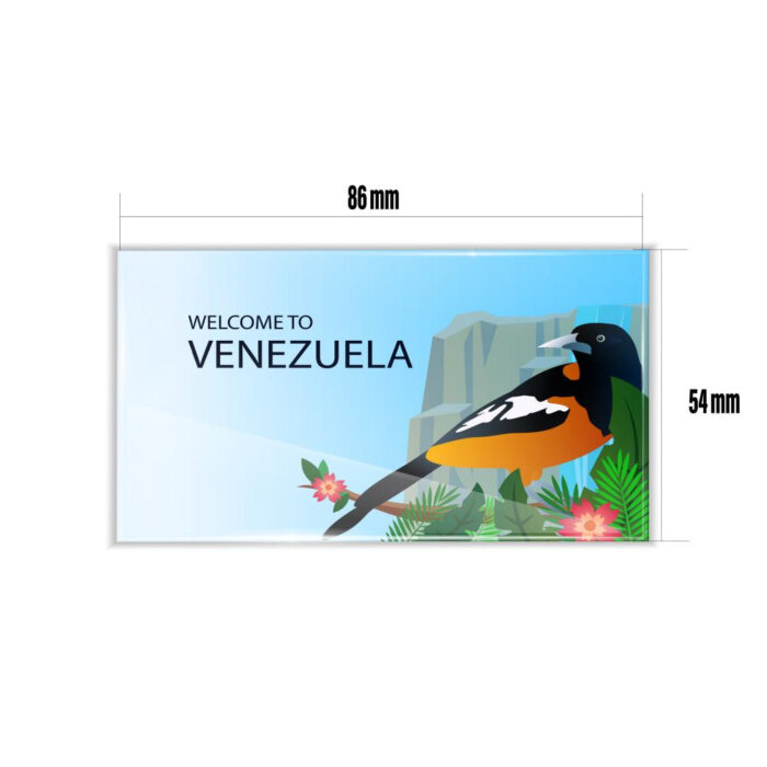dhcrafts Fridge Magnet Rectangle Acrylic Glass (8.6 x 5.4 cm) Multicolor Travel Venezuela D3 Design Pack of 1