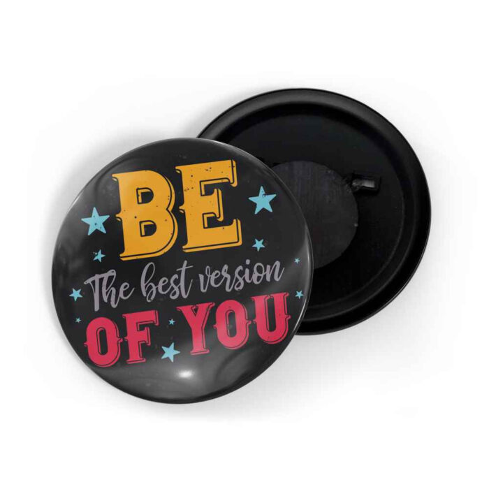dhcrafts Fridge Magnet Black Color Be The Best Version Of You Glossy Finish Design Pack of 1 (58mm)