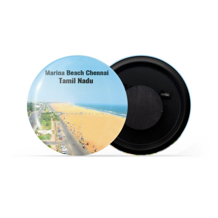 dhcrafts Fridge Magnet Multicolor Marina Beach Chennai Tamil nadu Tourist Place Glossy Finish Design Pack of 1 (58mm)