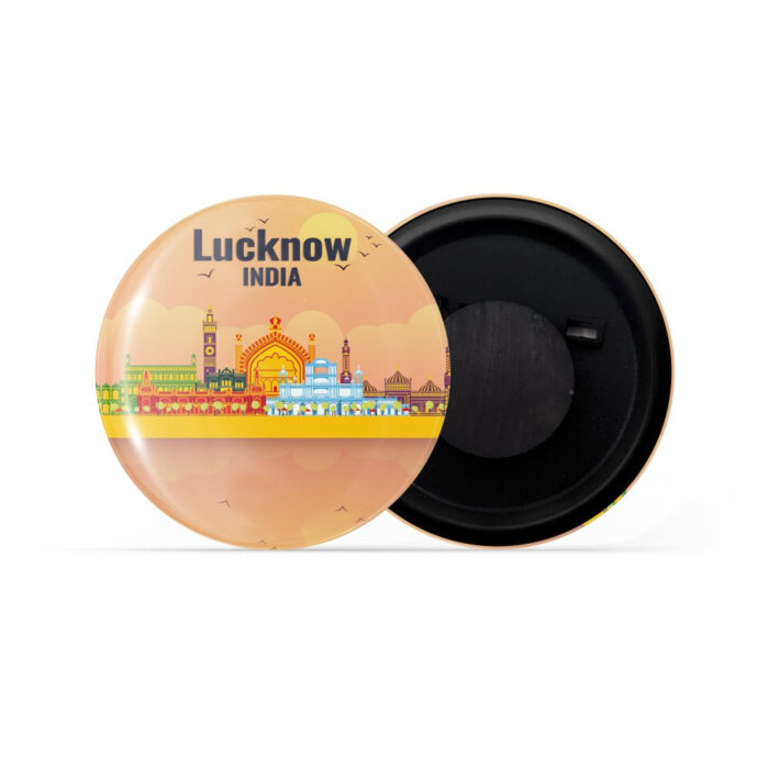 dhcrafts Fridge Magnet Orange Lucknow India Glossy Finish Design Pack of 1 (58mm)