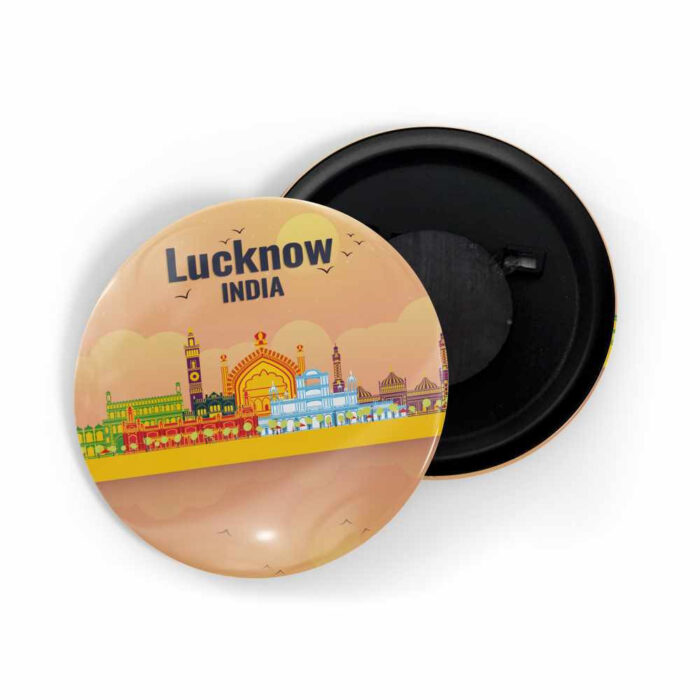 dhcrafts Fridge Magnet Orange Lucknow India Glossy Finish Design Pack of 1 (58mm)