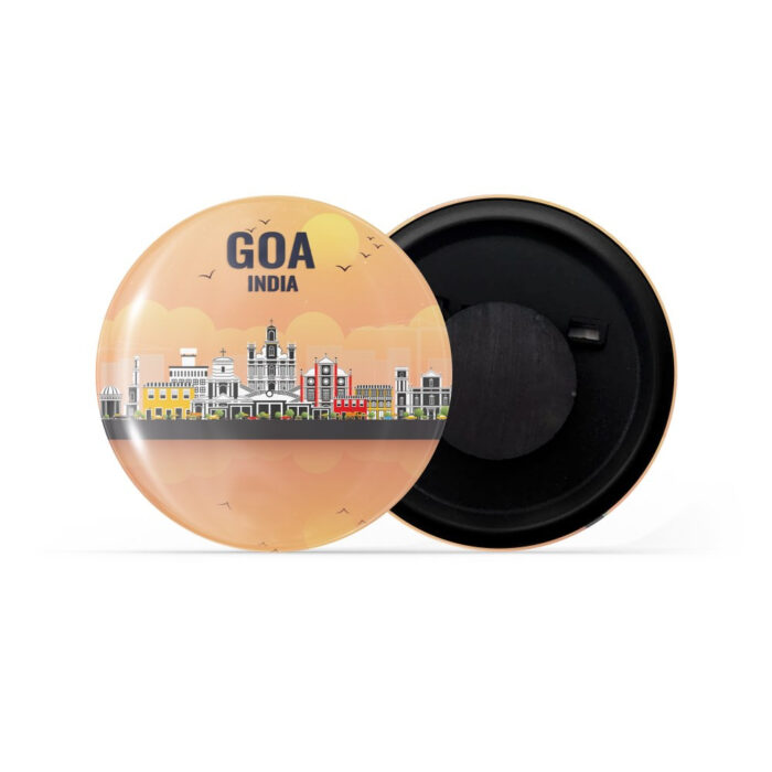 dhcrafts Fridge Magnet Orange Goa India Glossy Finish Design Pack of 1 (58mm)