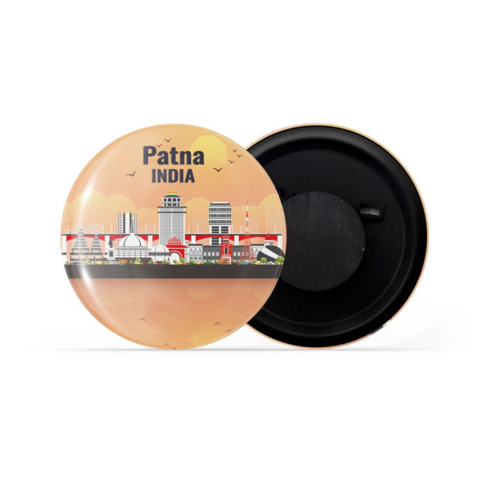 dhcrafts Fridge Magnet Orange Patna India Glossy Finish Design Pack of 1 (58mm)