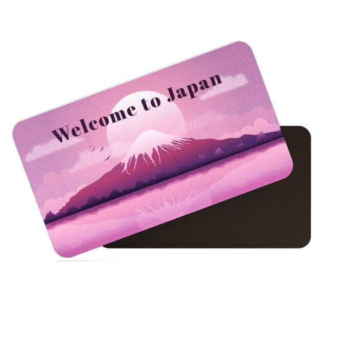 dhcrafts Rectangular Rubber Fridge Magnet / Magnetic Card Multicolor Japan D2 Design Pack of 1 (8.6cm x 5.4cm)