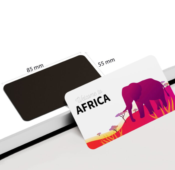 dhcrafts Rectangular Rubber Fridge Magnet / Magnetic Card Multicolor Africa Design Pack of 1 (8.6cm x 5.4cm)