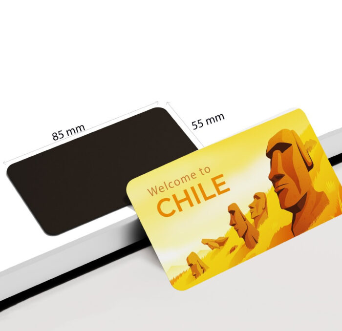dhcrafts Rectangular Rubber Fridge Magnet / Magnetic Card Multicolor Chile D2 Design Pack of 1 (8.6cm x 5.4cm)