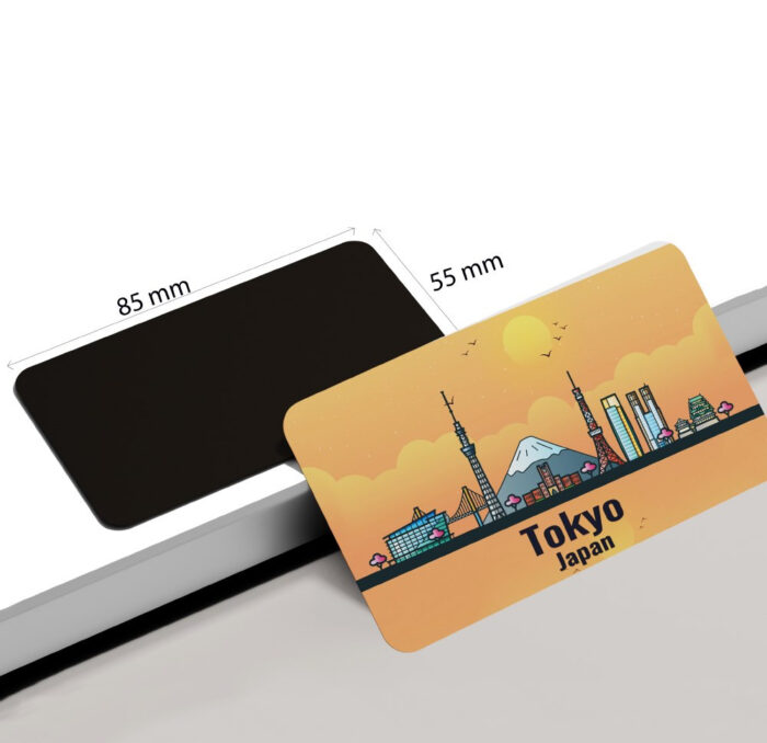 dhcrafts Rectangular Rubber Fridge Magnet / Magnetic Card Orange Japan Tokyo Design Pack of 1 (8.6cm x 5.4cm)