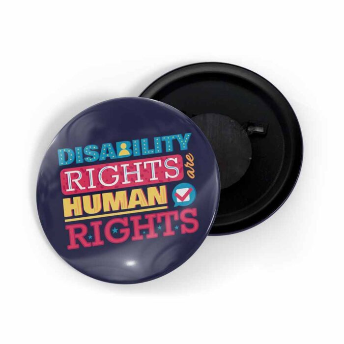 dhcrafts Fridge Magnet Blue Disability Rights Are Human Rights Glossy Finish Design Pack of 1 (58mm)