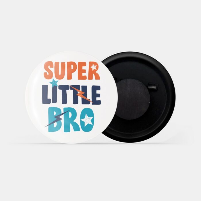 dhcrafts Fridge Magnet White Super Little Bro Glossy Finish Design Pack of 1 (58mm)
