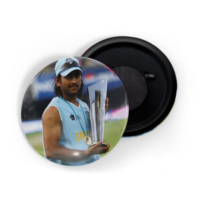 dhcrafts Fridge Magnet Multicolor Cricketer MS Dhoni D3 Glossy Finish Design Pack of 1 (58mm)