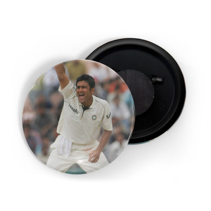 dhcrafts Fridge Magnet Multicolor Cricketer Anil Kumble Glossy Finish Design Pack of 1 (58mm)
