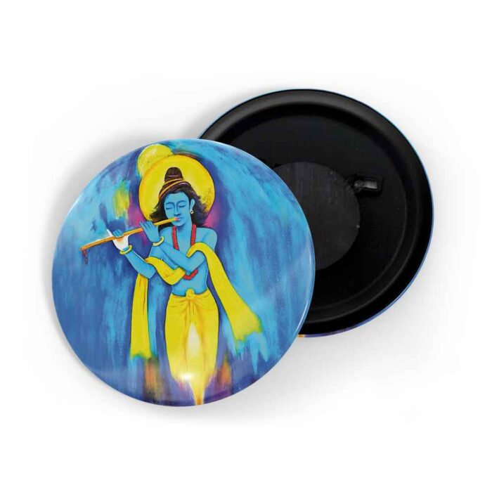dhcrafts Fridge Magnet Multicolor Krishna D2 Glossy Finish Design Pack of 1 (58mm)