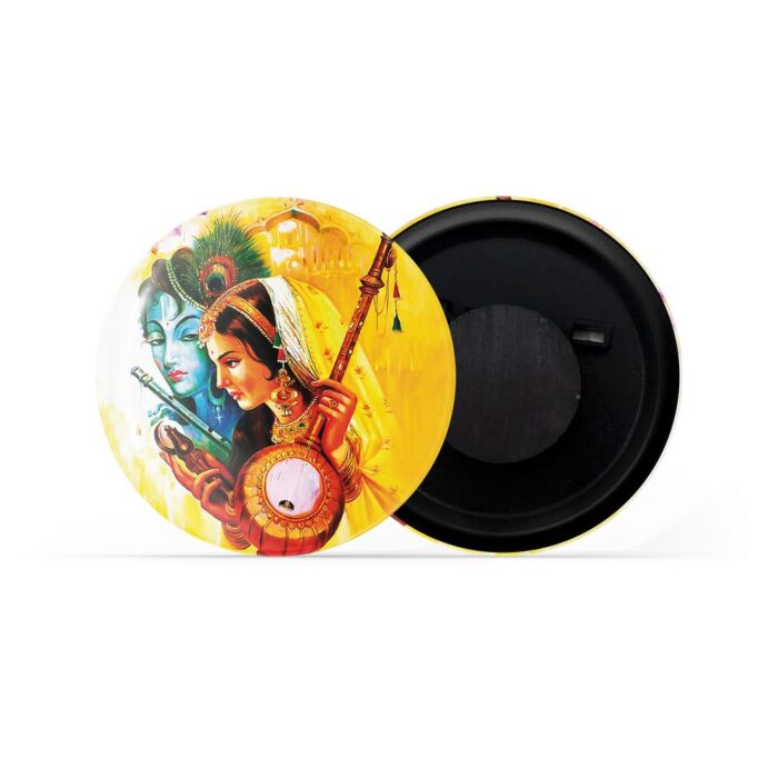 dhcrafts Fridge Magnet Multicolor Radha Krishna D13 Glossy Finish Design Pack of 1 (58mm)