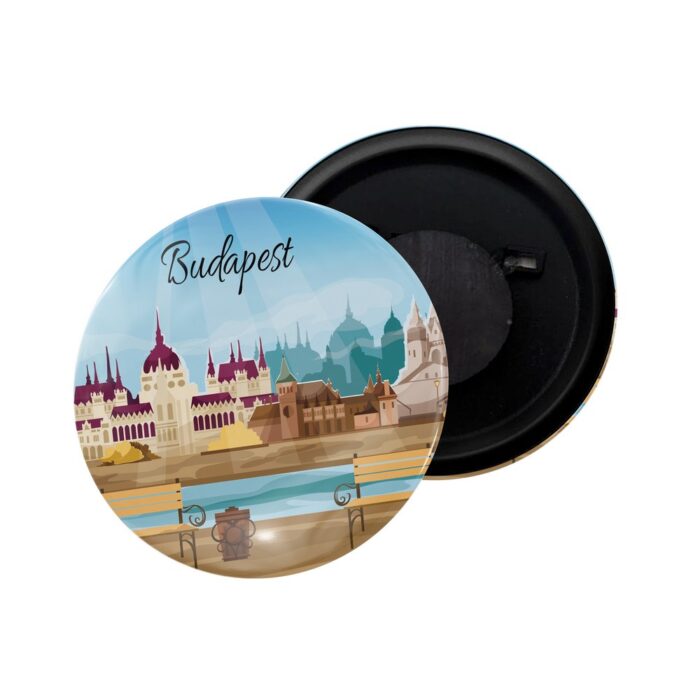 dhcrafts Fridge Magnet Multicolor Hungary Budapest Glossy Finish Design Pack of 1 (58mm)