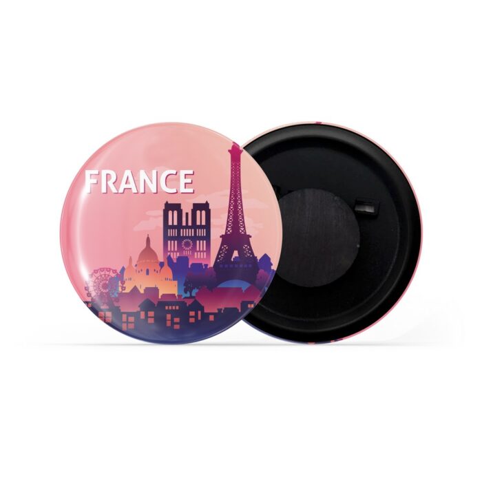 dhcrafts Fridge Magnet Multicolor Europe France Glossy Finish Design Pack of 1 (58mm)