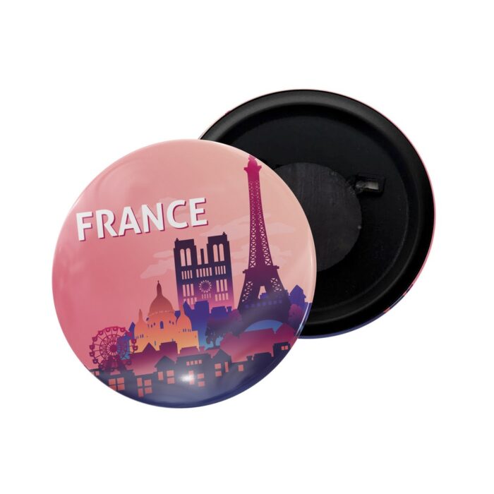 dhcrafts Fridge Magnet Multicolor Europe France Glossy Finish Design Pack of 1 (58mm)
