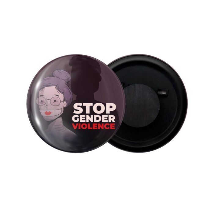 dhcrafts Fridge Magnet Self Stop Gender Violence Glossy Finish Design Pack of 1 (58mm)