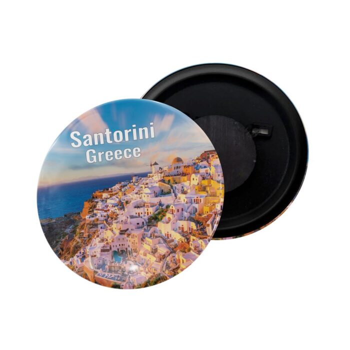 dhcrafts Fridge Magnet Greece Santorini Glossy Finish Design Pack of 1 (58mm)